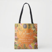 Herbstmaple Blätter Pumpkins Wood Wedding Willkomm Tasche (Vorderseite)