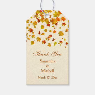 Herbstmaple-Blätter Rot und Gold Hochzeit Vielen D Geschenkanhänger