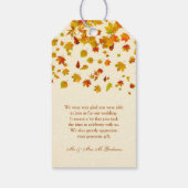 Herbstmaple-Blätter Rot und Gold Hochzeit Vielen D Geschenkanhänger (Rückseite)