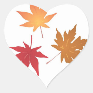 Herbstmaple-Blätter Sammlung Hochzeitsherzen Herz-Aufkleber