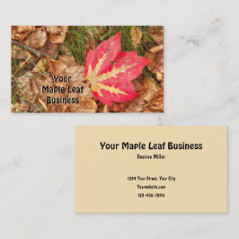 Herbstmaple Leaf Roter Fall als Rustikal Visitenkarte