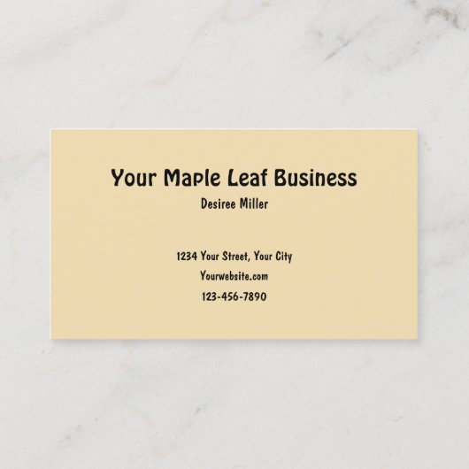 Herbstmaple Leaf Roter Fall als Rustikal Visitenkarte (Rückseite)