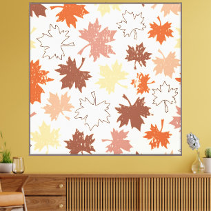 Herbstmaple verlasse Erdtöne Leinwanddruck