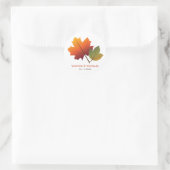 Herbstmaple Verlasse Rustikale Hochzeitsfeier Runder Aufkleber (Tasche)