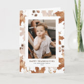 Herbstmaple Verlasst glückliches Erntedankfest Fot Feiertagskarte (Vorderseite)