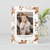 Herbstmaple Verlasst glückliches Erntedankfest Fot Feiertagskarte (Stehend Vorderseite)