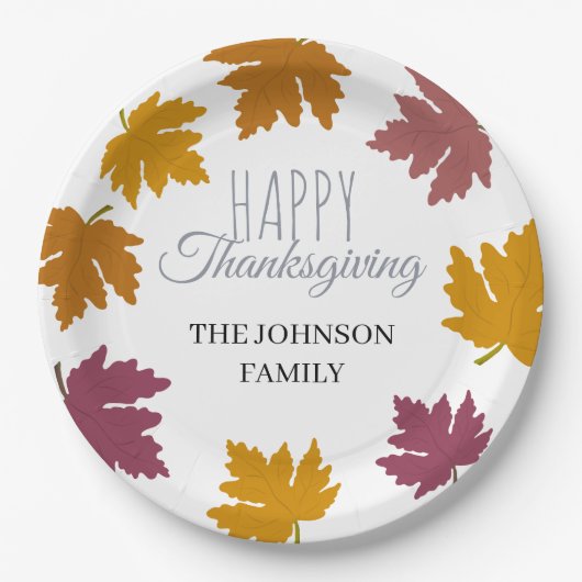Herbstmaple Verlasst modern Pappteller (Vorderseite)