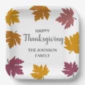 Herbstmaple Verlasst modern Pappteller (Vorderseite)