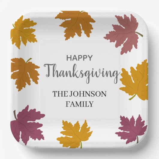 Herbstmaple Verlasst modern Pappteller (Vorderseite)