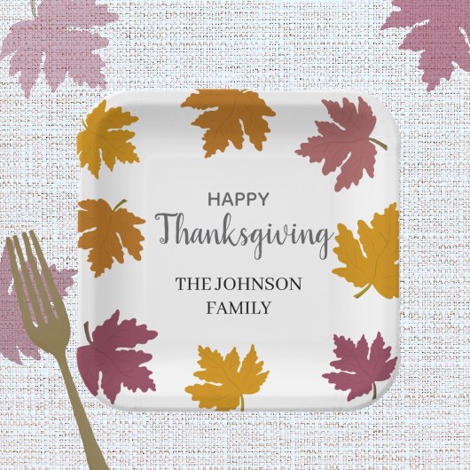 Herbstmaple Verlasst modern Pappteller