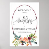 Herbstmarigold Blumengestein Hochzeitszeichen Poster (Vorne)