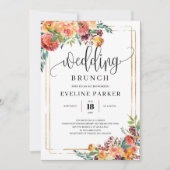 Herbstmarigold Orange Blume Hochzeitsbrunch einlad Einladung (Vorderseite)