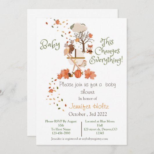 Herbstmassage Einladung (Vorne/Hinten)