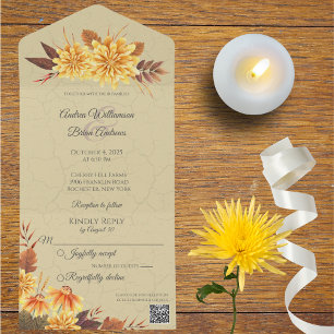 Herbstmassen mit QR-Code All In One Einladung