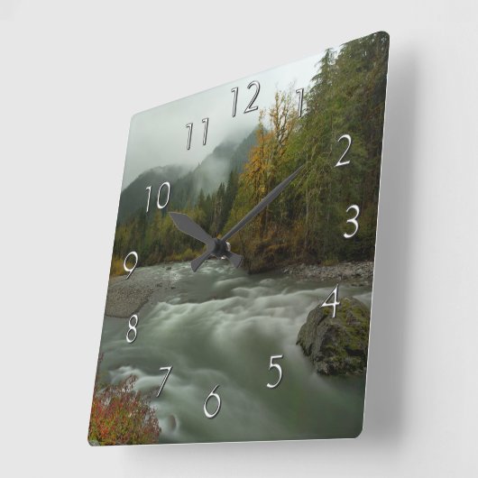 Herbstmauer Quadratische Wanduhr (Winkel)