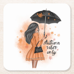 Herbstmäulchen nur fallen Mode Rechteckiger Pappuntersetzer