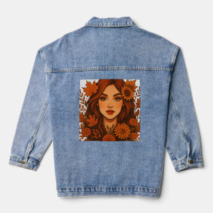 Herbstmaus - Frauen mit Herbstgeburten Blume Jeansjacke
