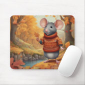 Herbstmäuse mit gemütlichem Pullover und Blätter M Mousepad (Mit Mouse)