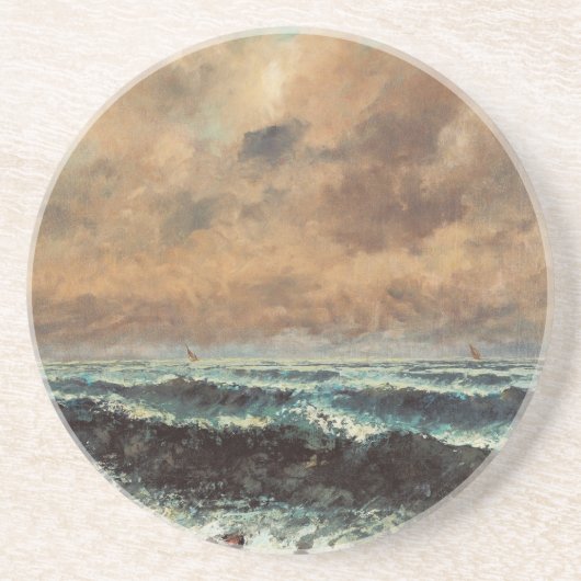 Herbstmeer - Gustave Courbet Getränkeuntersetzer (Vorne)