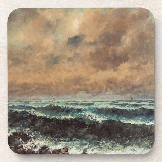 Herbstmeer - Gustave Courbet Getränkeuntersetzer (Vorderseite)