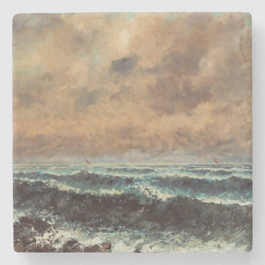 Herbstmeer - Gustave Courbet Steinuntersetzer (Vorderseite)