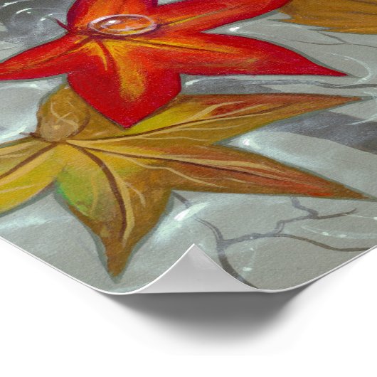 Herbstmermaid Fantasy Art Print Poster (Ecke)