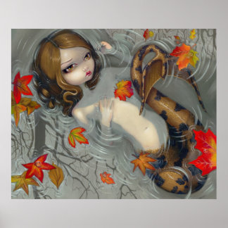 Herbstmermaid Fantasy Art Print Poster