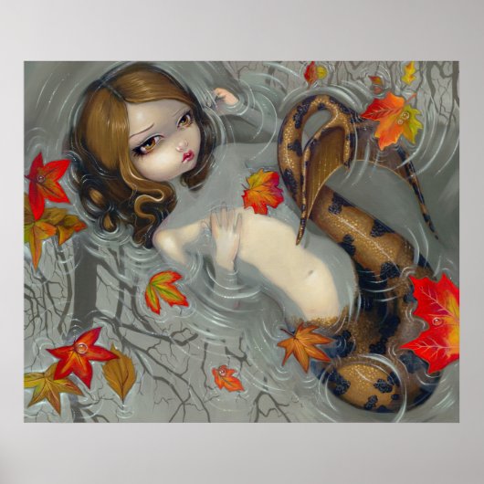 Herbstmermaid Fantasy Art Print Poster (Vorne)