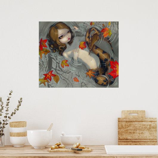 Herbstmermaid Fantasy Art Print Poster (Küche)