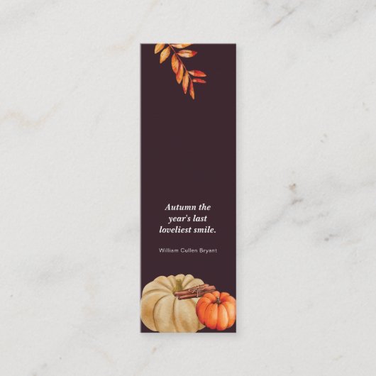 Herbstmesmerisierende Mini-Lesezeichen-Rufkarte Telefonnummerkarte (Vorderseite)