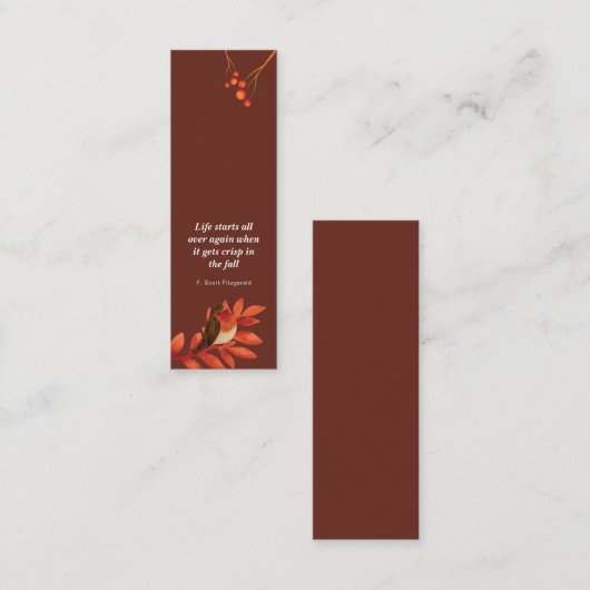 Herbstmesmerisierendes Mini-Lesezeichen Telefonnummerkarte (Vorne/Hinten)