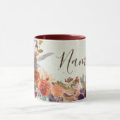 Herbstmischung Aquarellblumen personalisiert Tasse (Zentrum)