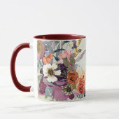 Herbstmischung Aquarellblumen personalisiert Tasse (Links)
