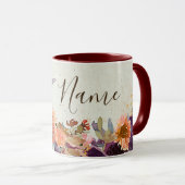Herbstmischung Aquarellblumen personalisiert Tasse (VorderseiteRechts)