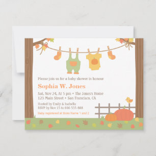 Herbstmode Baby Shower Einladungen