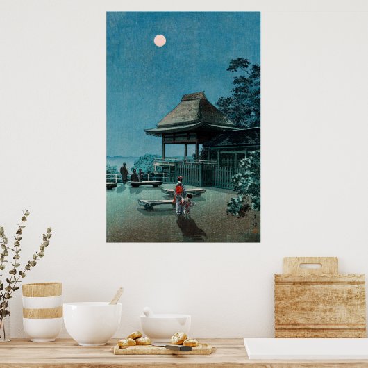 Herbstmond am Ishiyama Temple von Tsuchiya Koitsu Poster (Küche)
