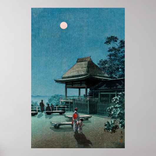 Herbstmond am Ishiyama Temple von Tsuchiya Koitsu Poster (Vorne)