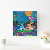 Herbstmond Quadratische Wanduhr (Zuhause)