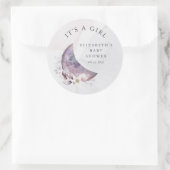 Herbstmonddusche Babydusche Es ist ein Mädchen Runder Aufkleber (Tasche)