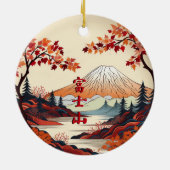 Herbstmont Fuji - japanische Keramik Keramik Ornament (Hinten)