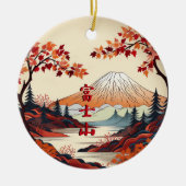Herbstmont Fuji - japanische Keramik Ornament (Vorne)