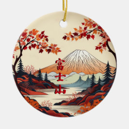 Herbstmont Fuji - japanische Keramik Ornament