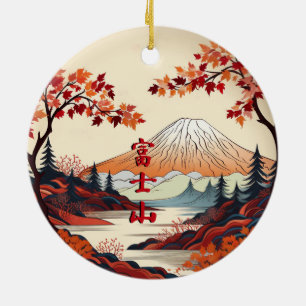 Herbstmont Fuji - japanische Keramik Ornament