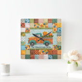 Herbstmontage Lieferwagen LKW-Mauerwerk Quadratische Wanduhr (Zuhause)