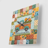 Herbstmontage Lieferwagen LKW-Mauerwerk Quadratische Wanduhr (Winkel)