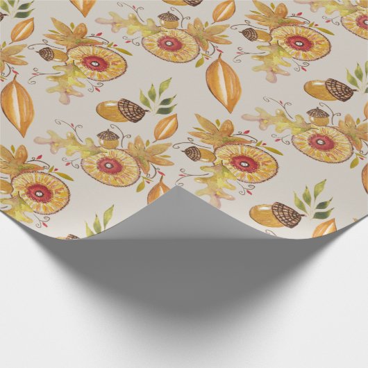 Herbstmood Acorn Geschenkpapier (Ecke)