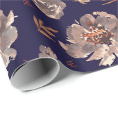 Herbstmoody-Blume fallen Aquarellblau Muster Geschenkpapier (Rolleneckpunkt)