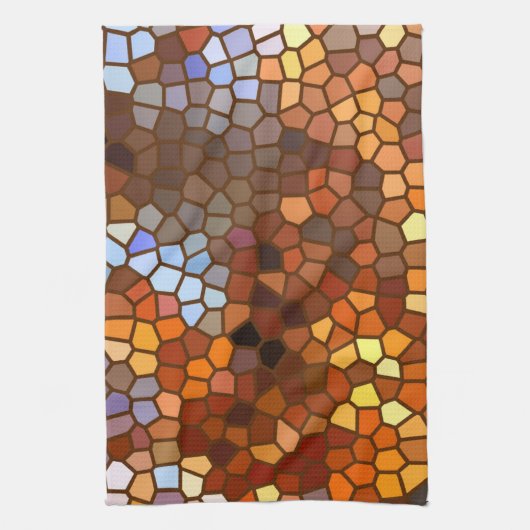 Herbstmosaik Abstrakt Geschirrtuch (Vertikal)