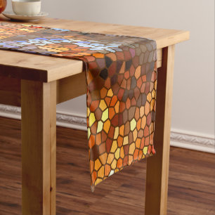 Herbstmosaik Abstrakter Kurzer Tischläufer