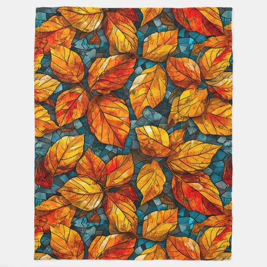 Herbstmosaikmuster Fleecedecke (Vorderseite)